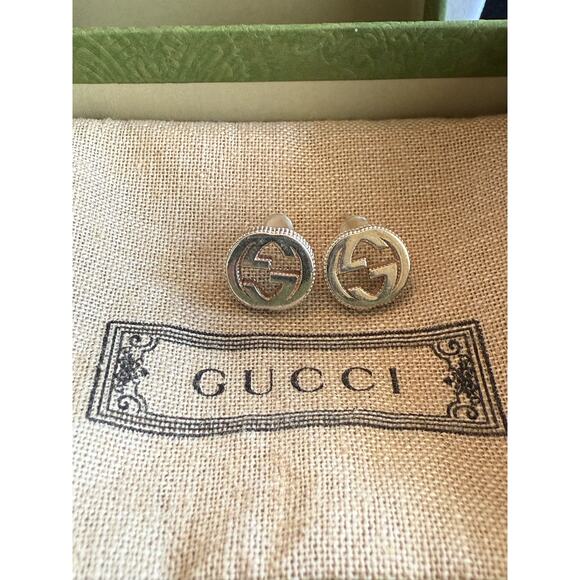 Gucci GG Interlocking 925 Sterling Silver Earrings*Full Inclusion*Dustbag/Box - Picture 6 of 7